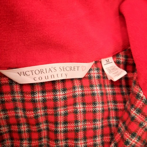 Victoria' Secret Country Medium Red green Plaid Flannel Nightshirt Pajamas gown - Picture 7 of 8