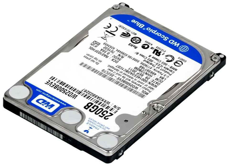 Disco Rigido WD BLUE SCORPIO WD2500BEVE 250GB 5400RPM 8MB PATA / ATA / IDE 2.5" - Immagine 3 di 3