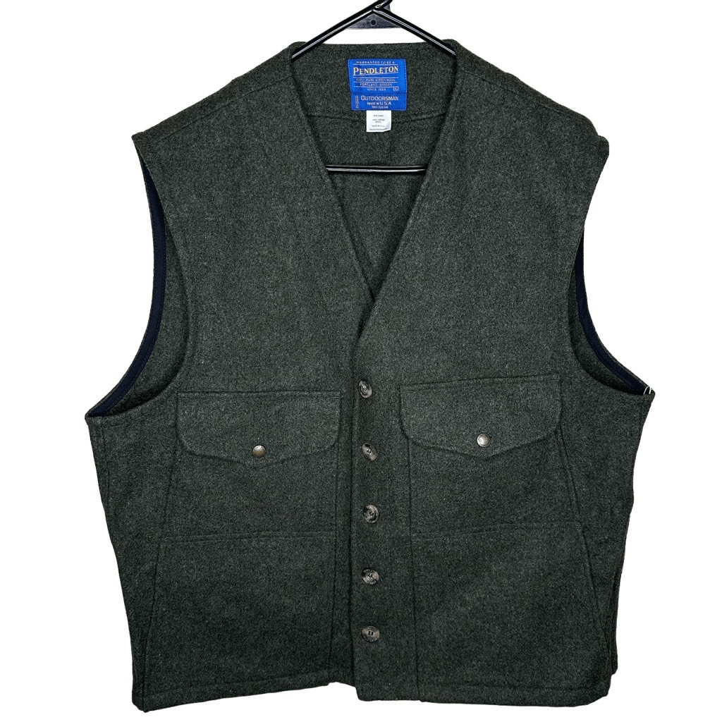 Vintage Pendleton Outdoorsman Wool Made In USA Mackinaw Vest Mens XL eBay