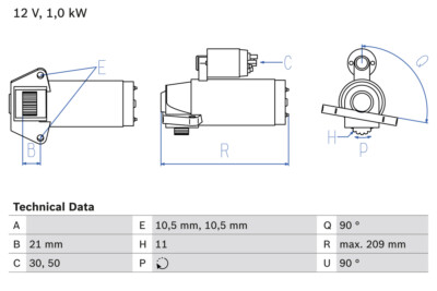 Bosch 0 986 023 610 Starter for Mazda, Mazda (Changanese)