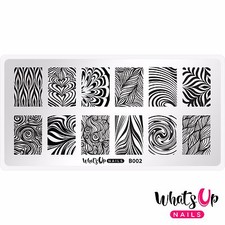 Whats Up Nails -B002 Water Marble to Perfection Stamping Plate For Stamped Nails