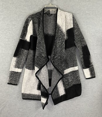 Lucky Brand Women's S Boucle Knit Waterfall Open Cardigan Sweater