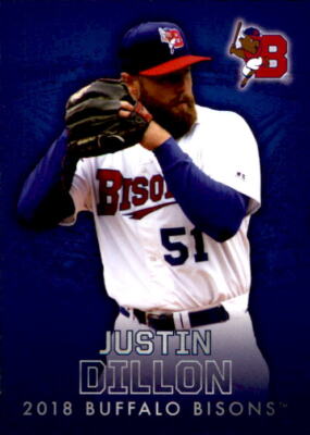 2018 Buffalo Bisons Choice #4 Justin Dillon Placerville California Baseball Card