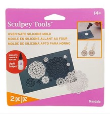 SCULPEY TOOL, OVEN-SAFE SILICONE MOLD, 2 pc, SQUEEGEE INCLUDED