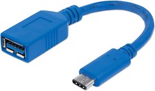Manhattan USB-C to USB-A Cable, 15cm, Male to Female, 5 Gbps USB 3.2 Super Speed