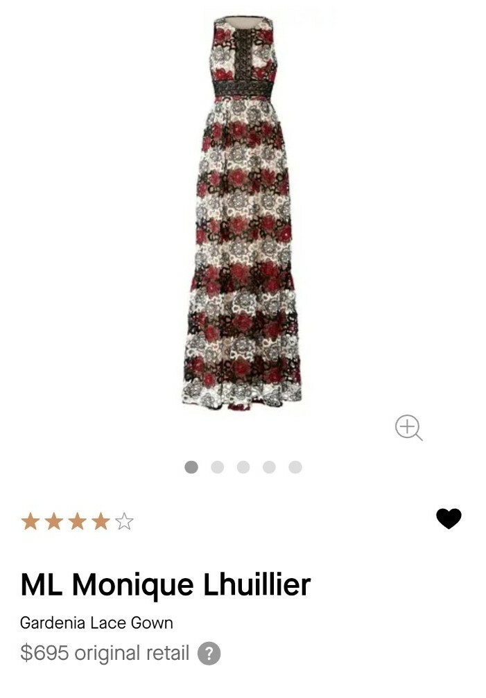 MONIQUE LHUILLIER Gardenia Lace Gown Size 2 | eBay