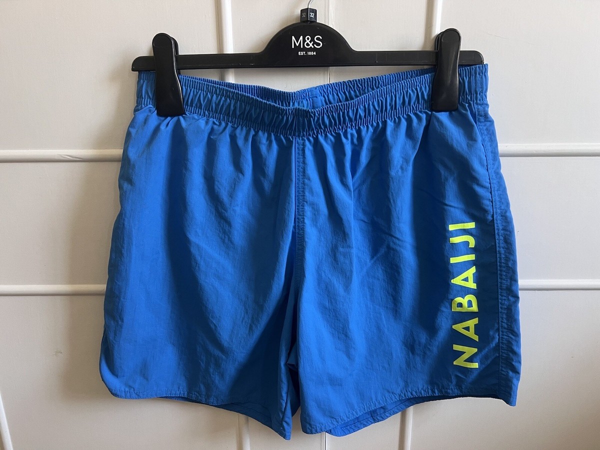 Nabaiji DECATHLON MENS Boys Swim Shorts SMALL Blue Lined Waist