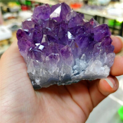 Natural Amethyst Crystal Cluster Quartz Druzy Geode Mineral Healing Reiki Stone