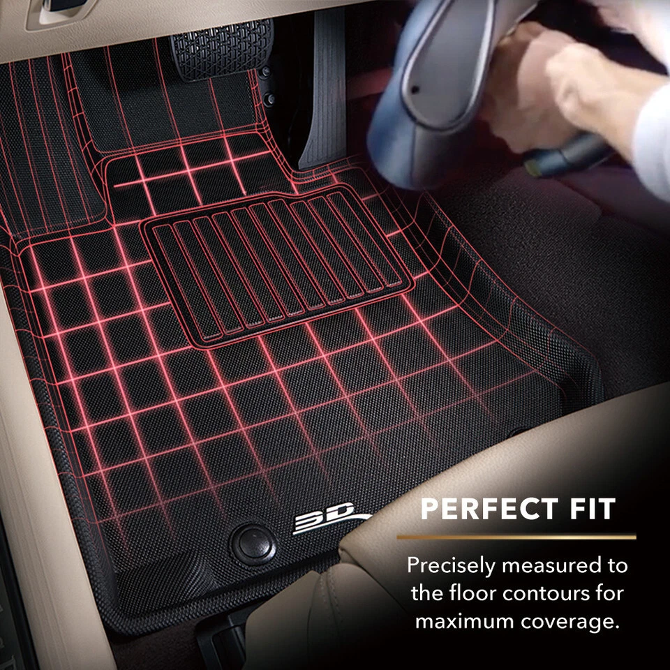 Fit 2018-2019 Honda Clarity All Weather Floor Mat Front Set Kagu Black - Image 3 of 4