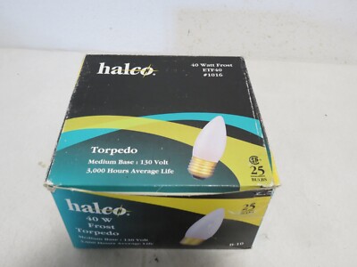 HALCO LIGHTING 1016 40W MED BASE TORPEDO FROST ETF40 25 PC BOX