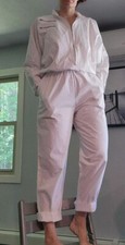 Vtg 80s White Utility Boiler Suit Jumpsuit PG Collections USA Fits 8/10 White
