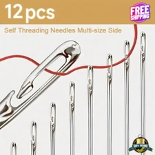 12-Piece Sewing Kit with Storage Box – Threads, Needles, Scissors