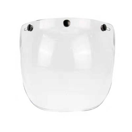Open Face Helmet Bubble Visor Vintage Retro 3/4 Helmets Face Shield Len 3-Snap - Picture 25 of 35