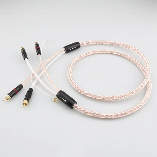 8TC 7N OCC Pure Copper Audio Phono RCA Cable with Ground Cord RCA to RCA Plugs - Picture 6 of 6