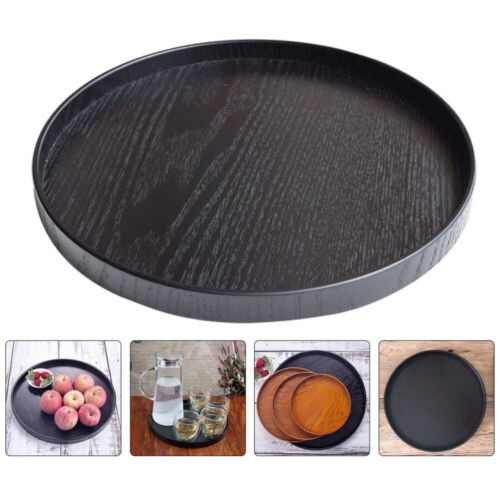  Coffee Table Tray Round Serving Easy to Clean Wooden Dessert - 第 1/6 張圖片
