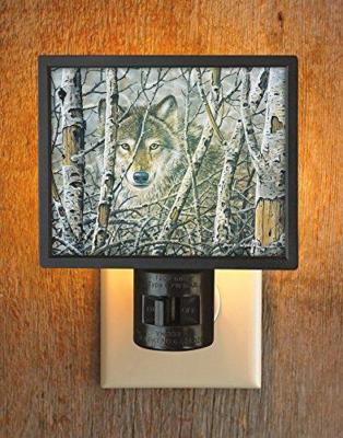 Wild Wings Woodland Realm Wolf Gallery Wall Night Light Lodge Decor US plug