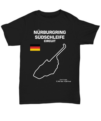 Nurburgring Sudschleife Circuit Track Outline t-shirt - Unisex Tee