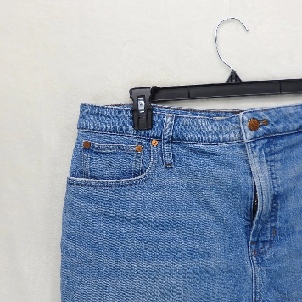 Jean corto Madewell para mujer The Curvy Perfect 33 corte denim lavado mora azul Foto 2 de 4