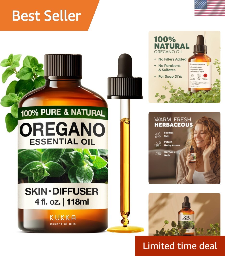 Kukka 100% Pure Oregano Essential Oil 4 Fl Oz Natural Mother's Day Gift
