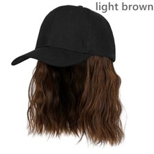 Women Adjustable Baseball Cap Hat Wig Hairpiece with Short Curly Hair Casual Hat