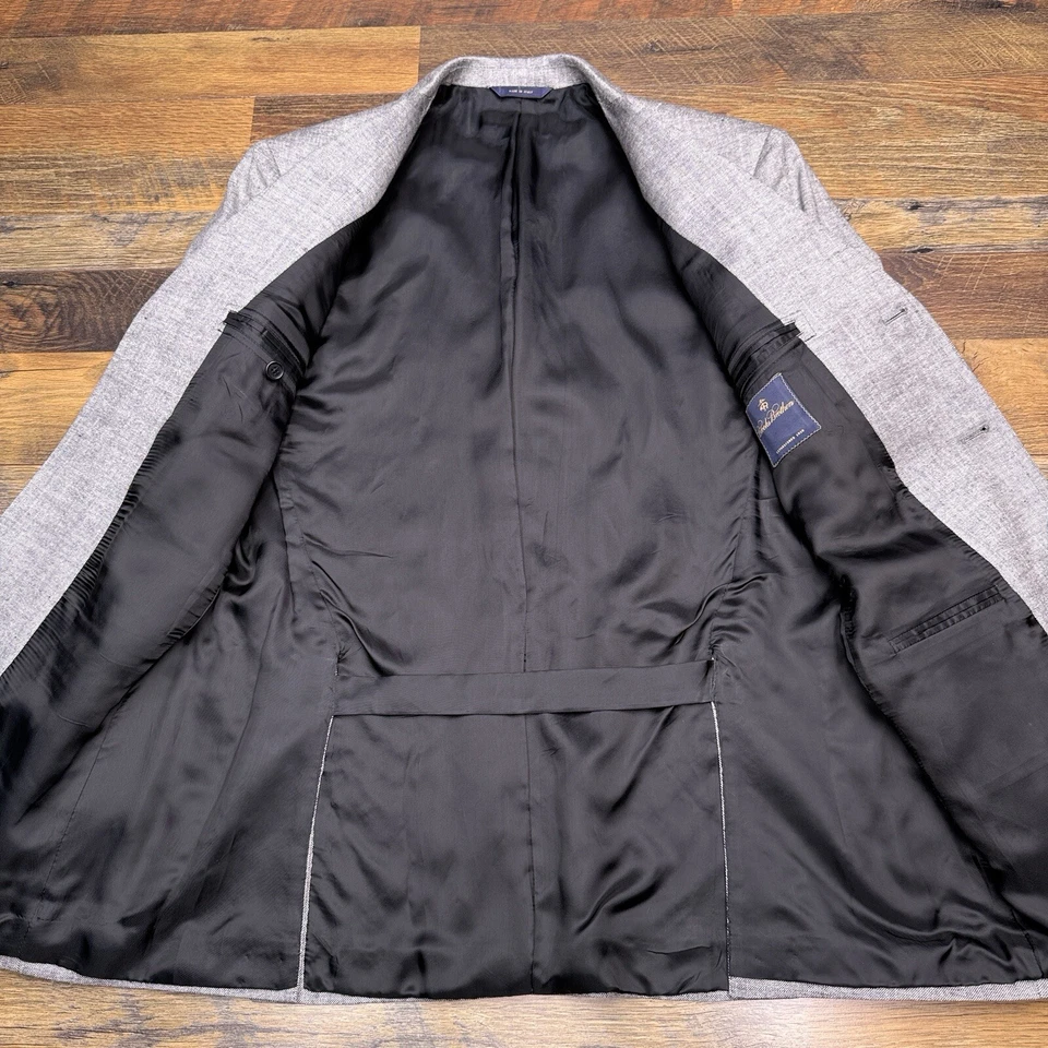 Blazer Brooks Brothers Tweed 40R Lino Seda Algodón Abrigo Deportivo Italia Foto 3 de 4