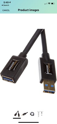 2x Amazon Basic UBS 3.0 Extension Cable A Male To A Female Adaptor Cord 9.8 Feet