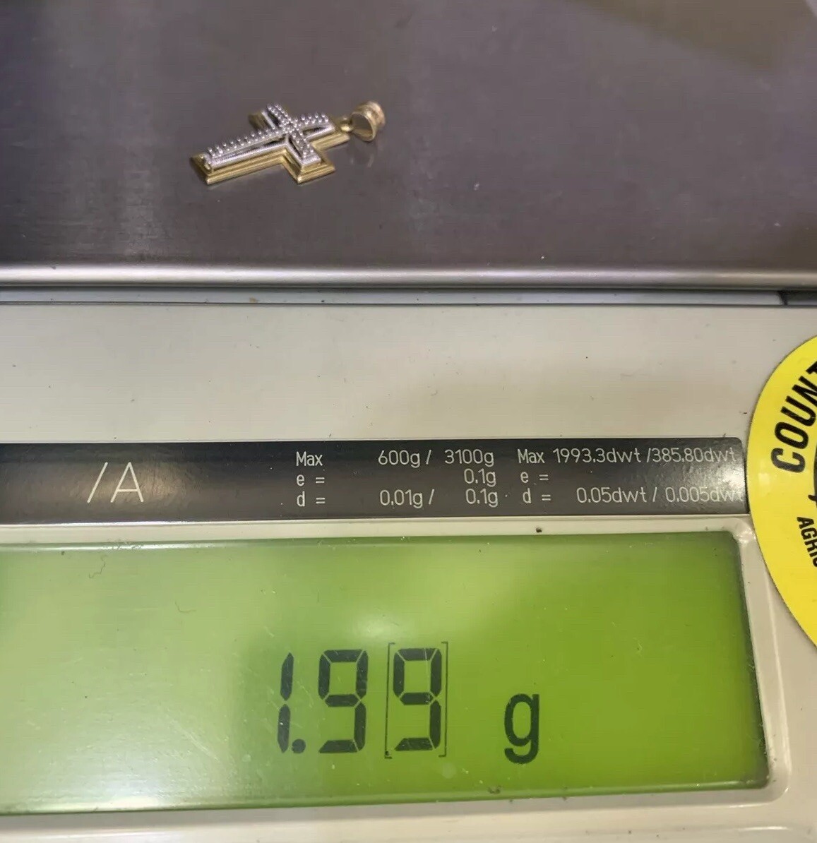 10k Solid Yellow Gold Diamond Cut Cross Pendant 1… - image 5