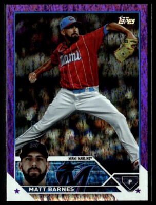 2023 Topps Update US166 Matt Barnes Miami Marlins Purple Foil 303/799