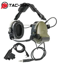 TAC-SKY Rear Headband Electronic Tactical Headset TSC2 Silicone Earmuffs + PTT