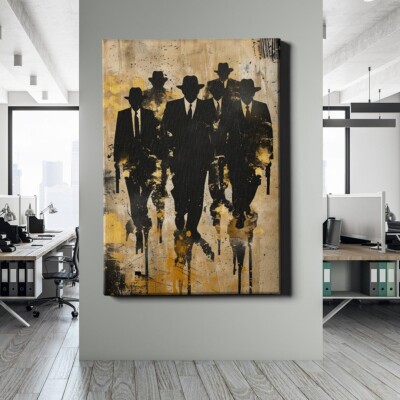  WANDBILD LEINWAND,  ACRYLGLAS MAFIA GANGSTER ANZUG LUXUS BILD WANDDEKO PREMIUM