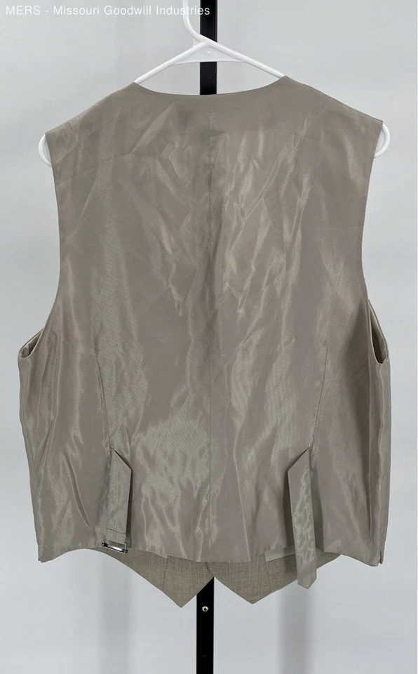 Perry Ellis Men's Natural Linen Pattern Classic Vest XL - Image 2 of 4