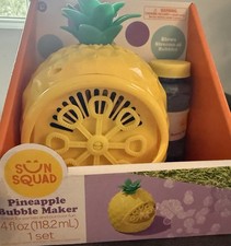 Bubble Maker - Sun Squad Pineapple - Battery Bubble Blower w/ Bubbles - New