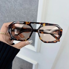 Square Leopard Frame Sunglasses for Women Vintage Outdoor Brand Designer