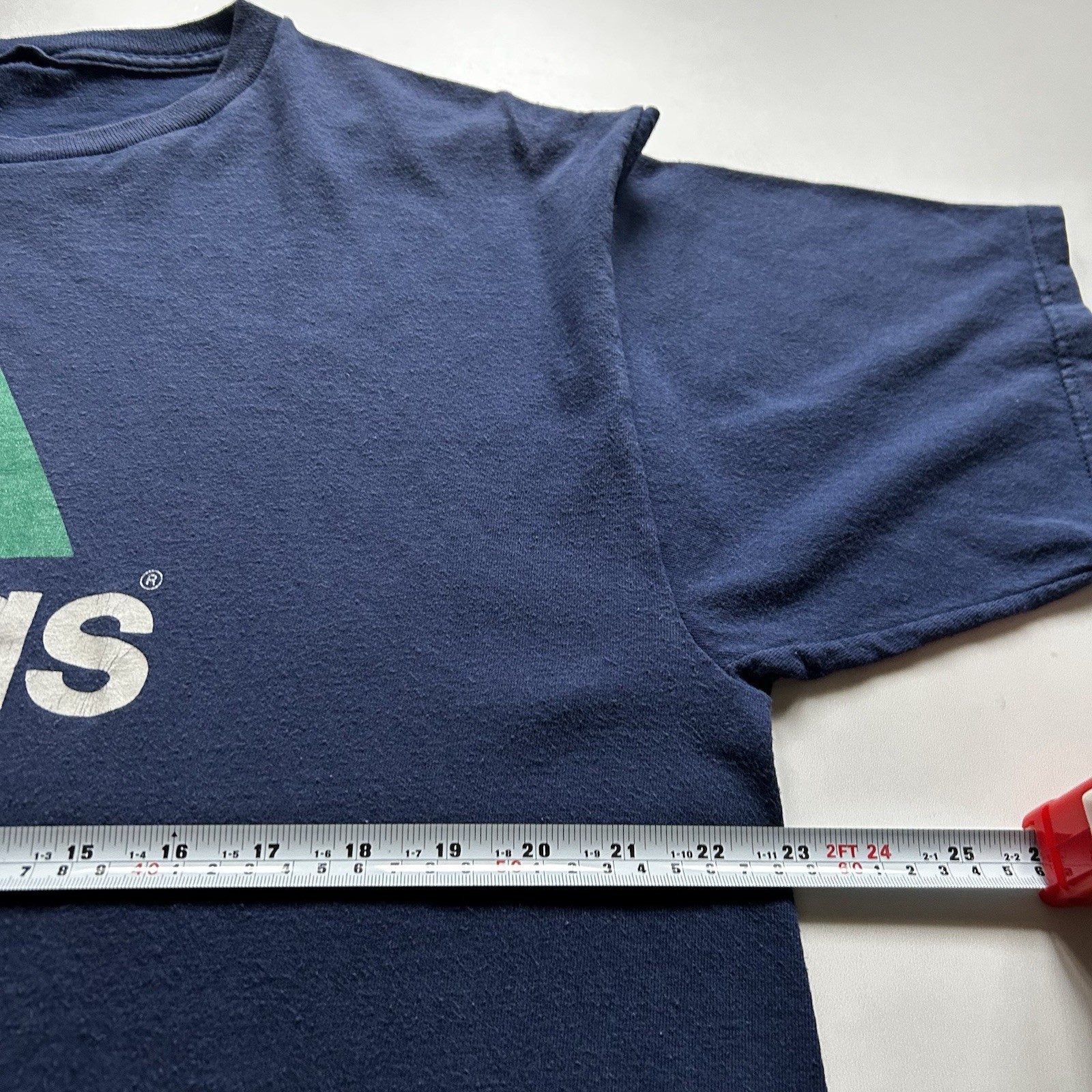 Vintage 90s Adidas T-Shirt Men’s Size Large 90s Y2K Logo Navy Blue Cotton Rare image 4