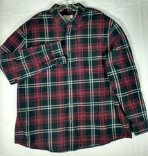 Orvis Plaid Shirt Mens XL Long Sleeve Cotton Heavy Button Up Red Black Outdoors