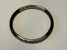 CHINESE ANTIQUE HALLMARK REPOUSSE SILVER & BAMBOO RATTAN BRACELET BANGLE, C1900s