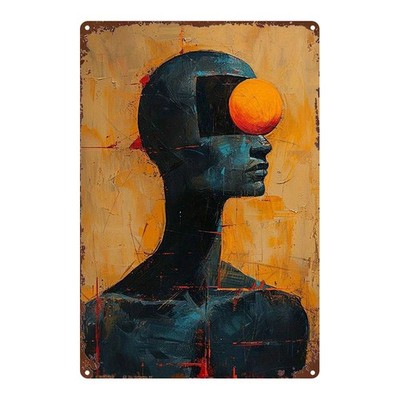  Abstract Figure Art Hanging Featuring Tin Metal Signs Home Décor 8x12