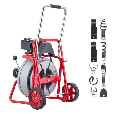 #ad Uimoso Drain Cleaning Machine 100FT x 1 2 Inch with Auto Feed Wheels amp; 8 Cutters $349.99