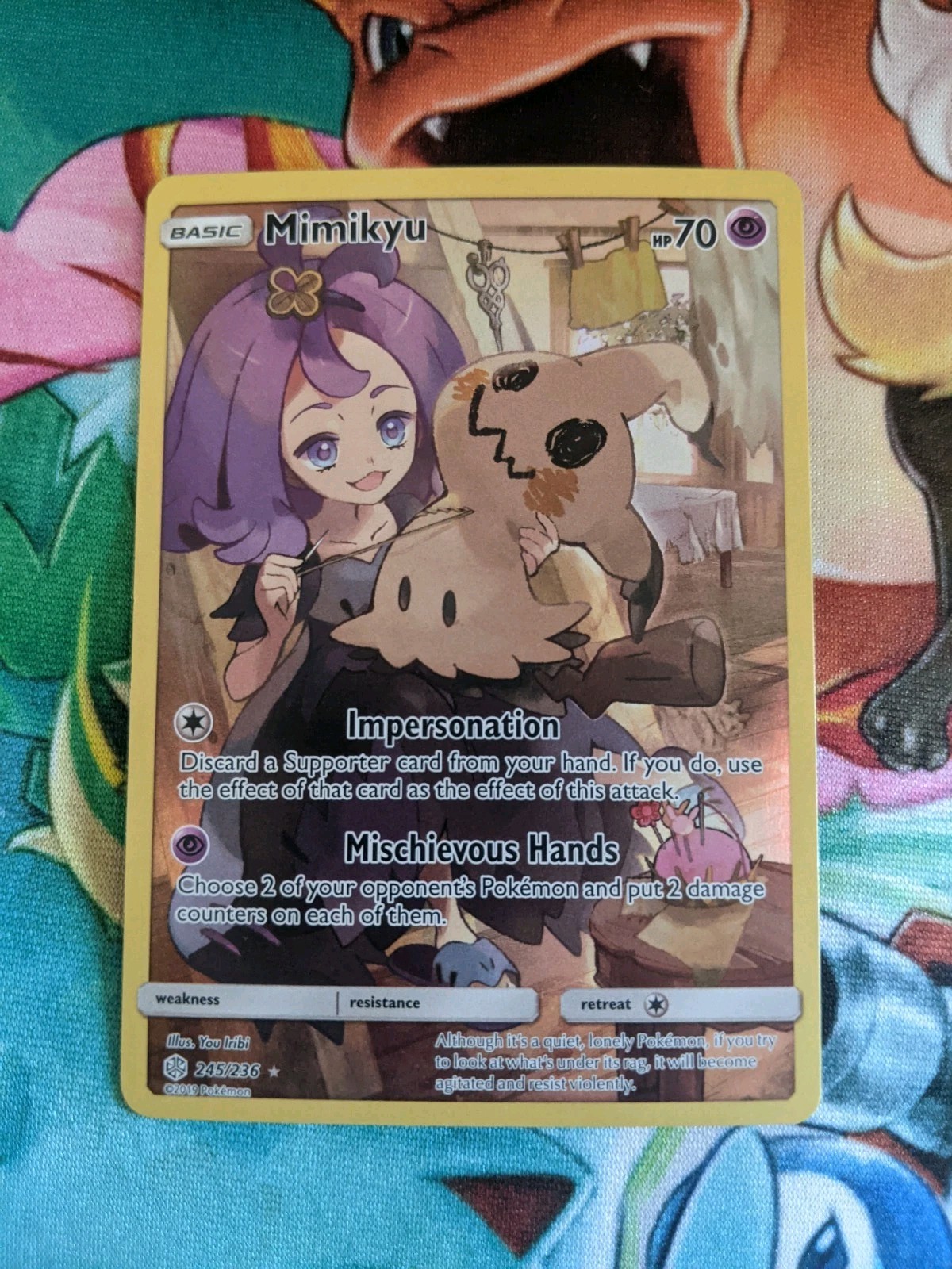 NM Mimikyu 245/236 SM Cosmic Eclipse Secret Rare Holo