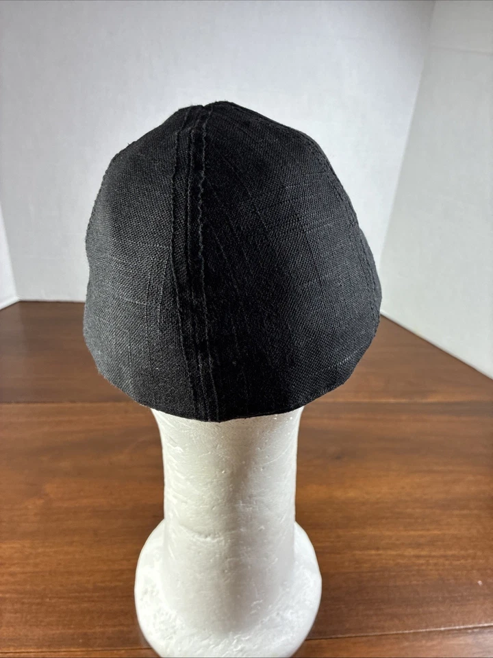Gorra de Newsboy Daniel Cremieux Collection de lino negro talla S/M sombrero Pageboy 6 paneles Foto 2 de 4