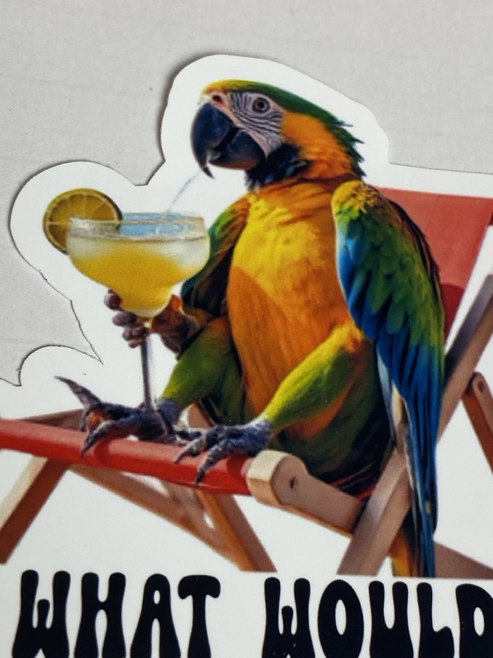 What Would Jimmy Buffett Do Sticker Margaritaville Tumbler Car Parrothead Decal - Image 3 of 3