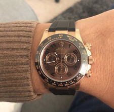 Genuine Calfskin Leather Watch Strap Comtapible with Rolex Daytona 20mm Quality