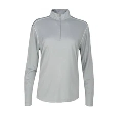 Page & Tuttle Contrast Stitch Quarter Zip Golf Pullover Womens Grey Casual Athle
