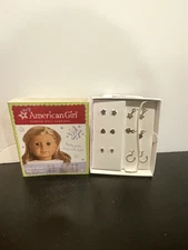2010 American Girl Classic Silver Pierced Doll Earrings-6 Pair, New in box