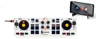 Hercules DJControl Mix - Kompakter DJ-Controller mit integrierter Soundkarte,