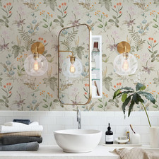 Vintage Wallpaper Peel and Stick Beige Floral Contact Paper Wildflowers Botanica