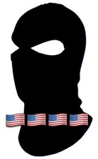 USA MADE COTTON BLACK 2 Narrow Eye HOLES BALACLAVA Head Sock SKI HOOD FACE MASK
