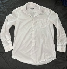 Ven Heusen Mens Size Medium Dress Shirt Longsleeve White Button