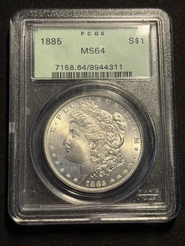 1885-P $1 Morgan Silver Dollar PCGS MS 64 | Green Holder Uncirculated BU