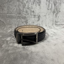 Marco Valentino Men's Black Leather Belt Size 43 with Black Side Stitching